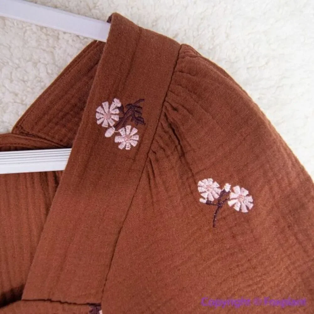 NEW Madewell plus Amie Floral Embroidered Lightspun Millbrook Peplum‎ Top, 2X